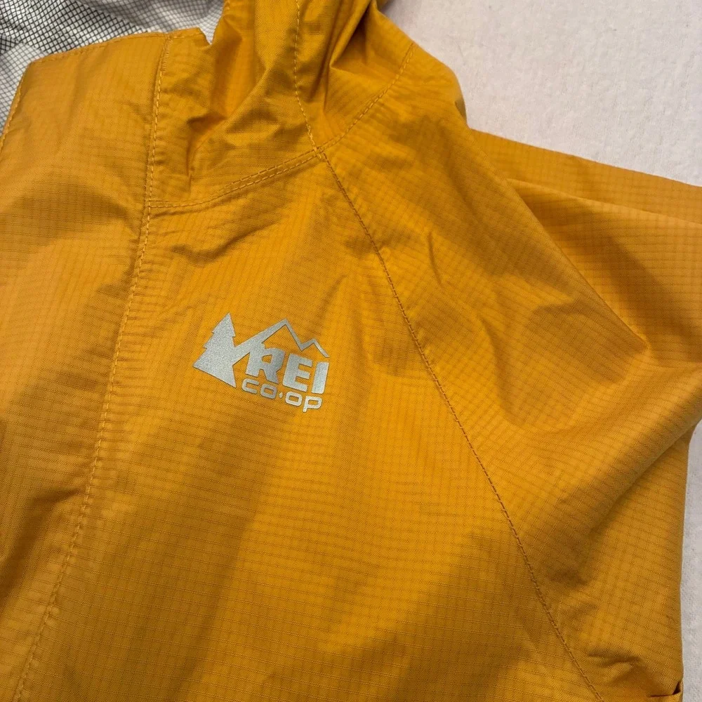REI Co-op Rainier Rain Jacket Toddler 3T Mustard Yellow Waterproof Hooded Shell